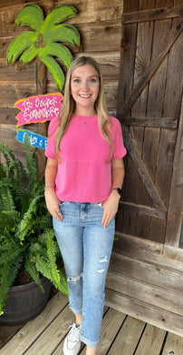 RINGO RIBBED TOP (PINK)