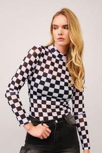 CHECKERED MESH TOP