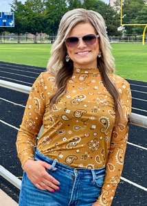 GOLDEN BANDANA MESH TOP